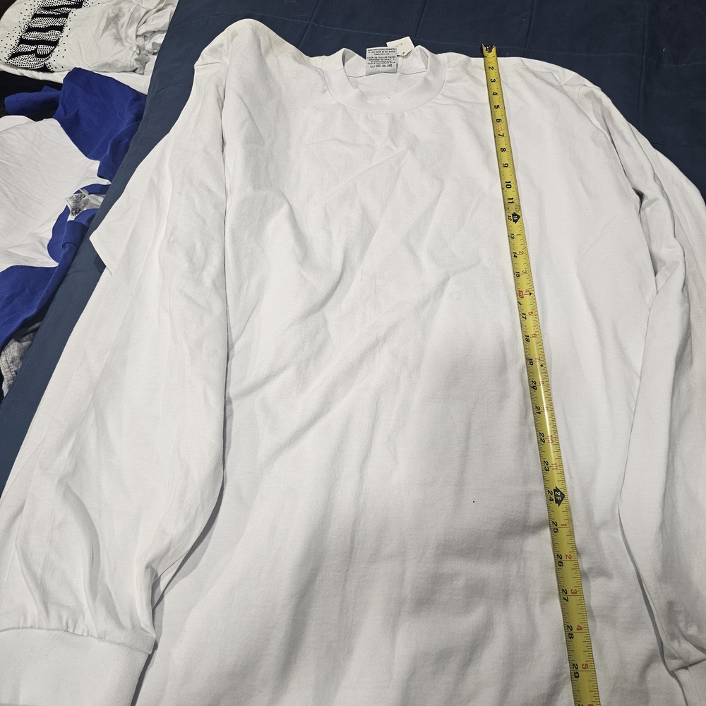 Men's White Long Sleeve Tee